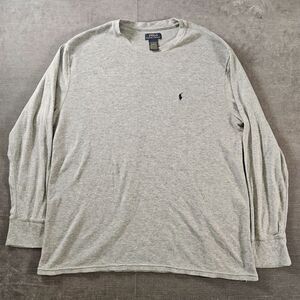 Polo Ralph Lauren Gray Waffle Knit Long Sleeve Crew Neck Shirt Mens Size 2XL